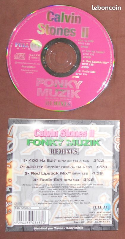 Calvin Stones II - Fonky muzik - CD Single (image 2)