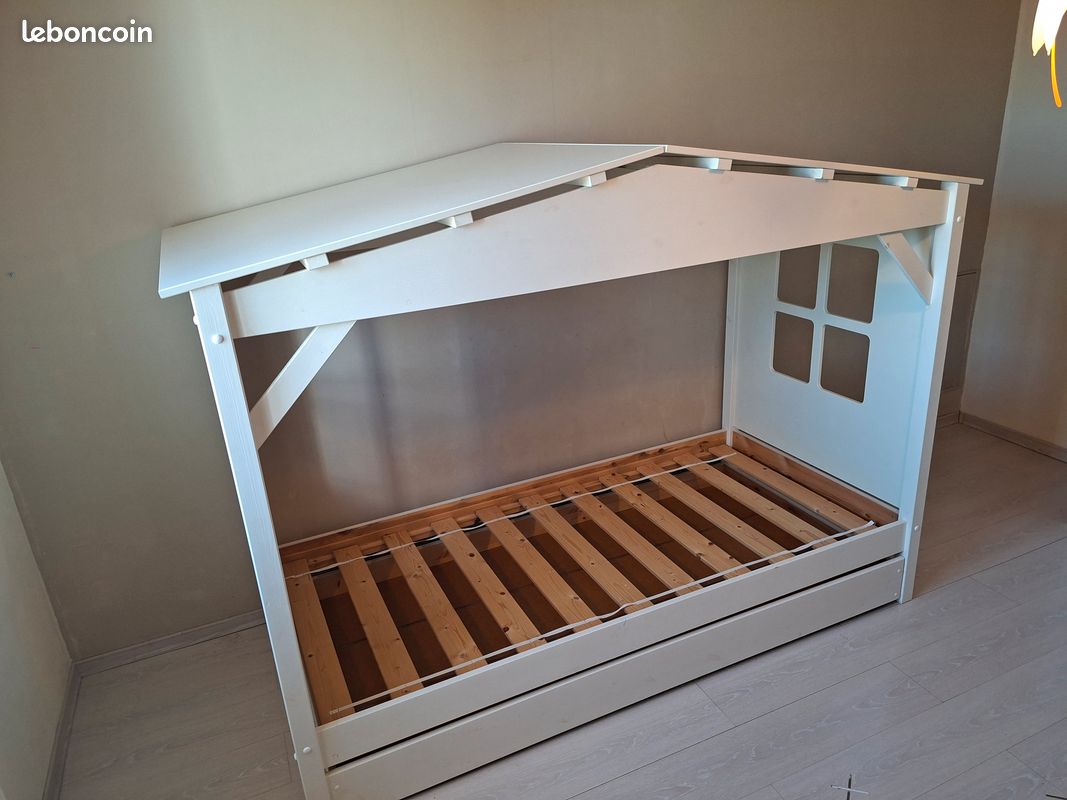 Lit cabane Amaryllis en pin blanc pour enfant (image 2)