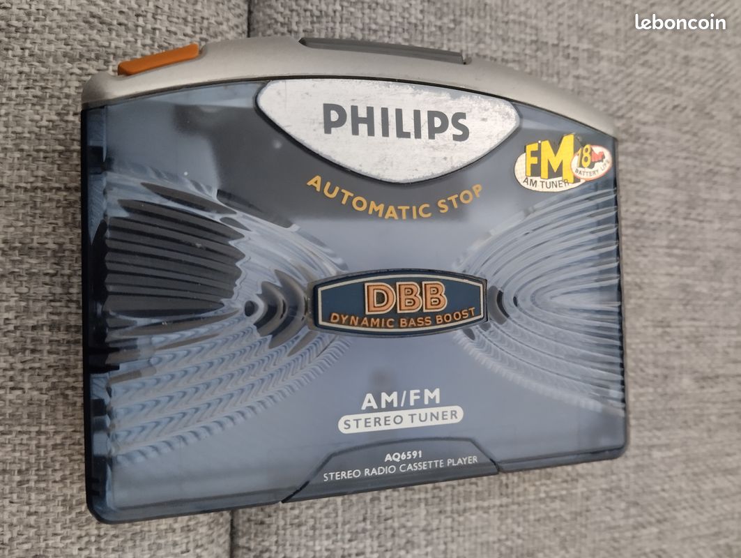 PHILIPS WALKMAN CASSETTE Player Vintage D6607 Pop Rot M. Org. Kopfhörer