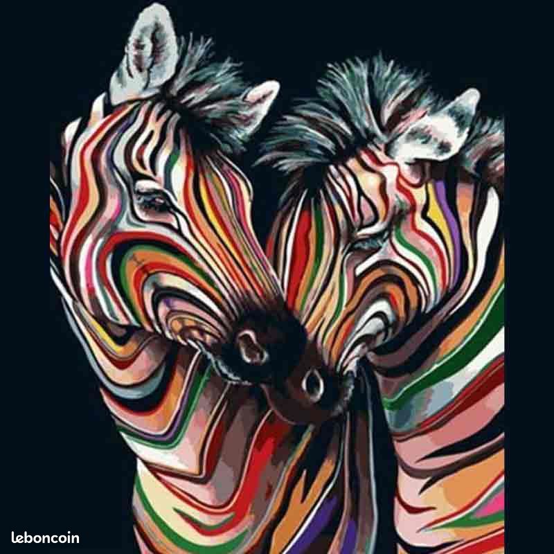 KEYIFA – Peinture Par Numéros Zèbre Mignon 30x40 Cm, Kit Complet Acrylique Pour Ados Et Adultes