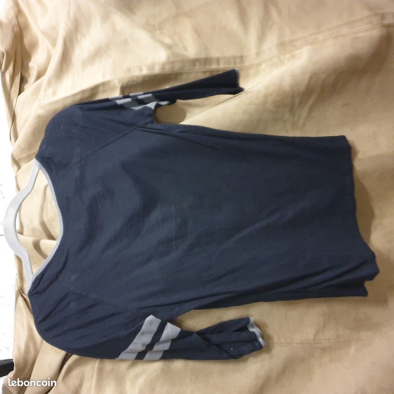 T-shirt Bershka, noir gris, UK, manches 3/4, S, 36 (image 6)