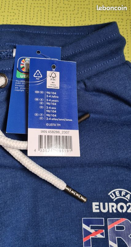 Short molletonné UEFA Euro 2024 - neuf - 2/4 ans (image 9)