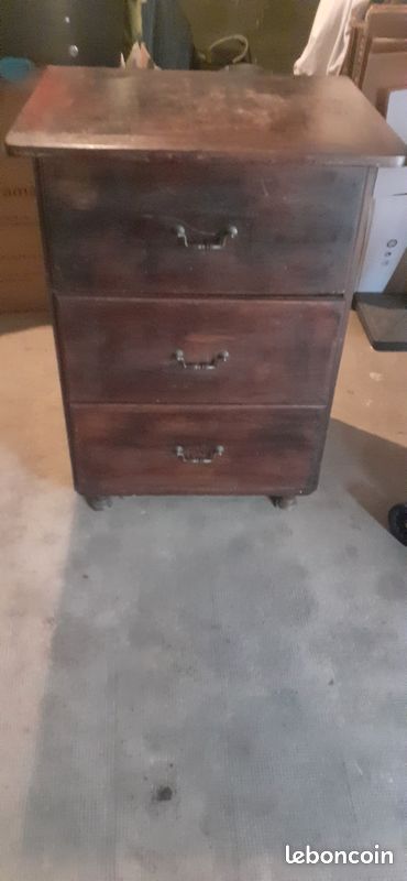Commode en bois massif 3 tiroirs (image 3)