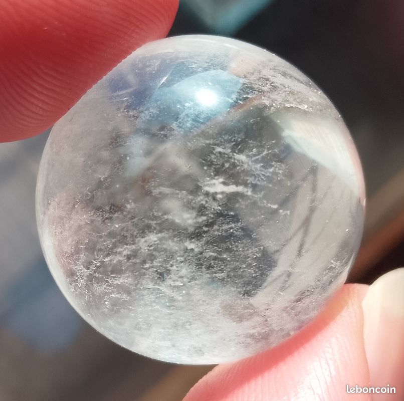 17.2gr 23.1mm sphère (boule) en cristal de roche de Madagascar pierre naturelle sculptée (image 15)