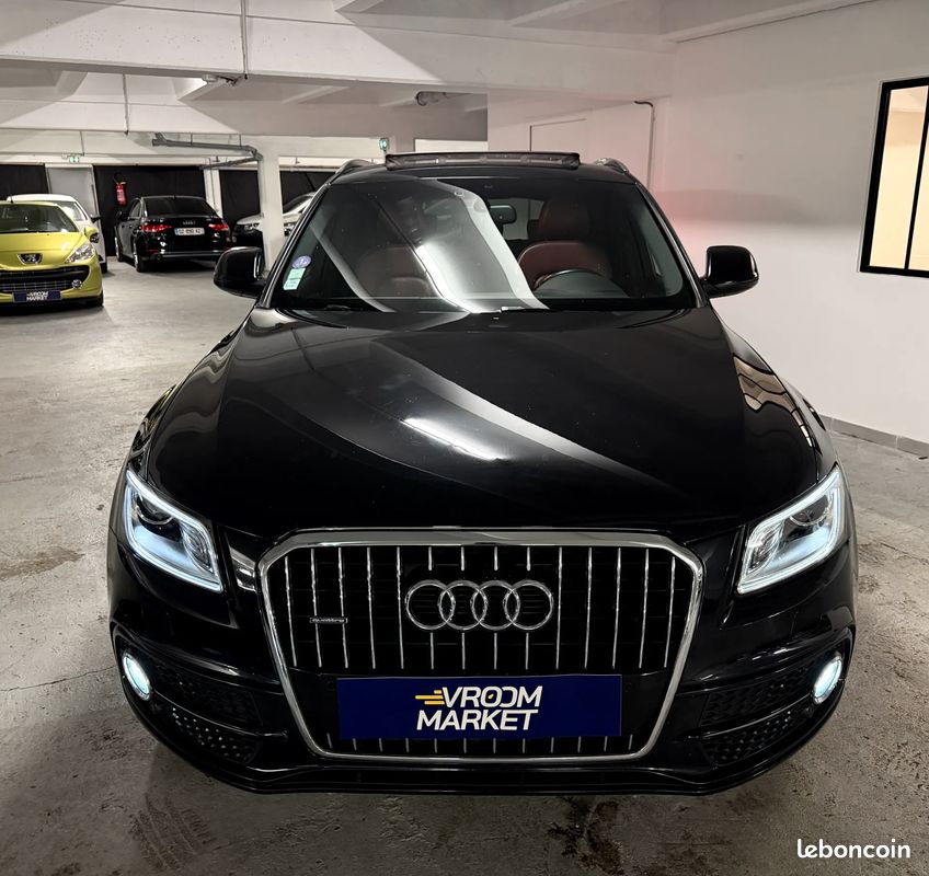 AUDI Q5 2.0 Hybrid 245ch AVUS - 2013 - 135 000 km - BOITE AUTO - INTERIEUR CUIR NAPPA ROUGE - TOIT OUVRANT - CAMERA DE RECUL - GPS - CARPLAY - BATTERIE HYBRIDE NEUVE - SUIVI COMPLET (image 2)