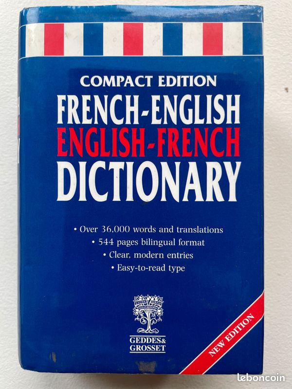 Dictionnaire anglais (image 1)