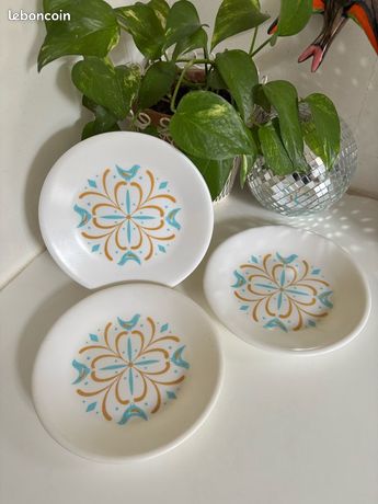 Assiette En Mélamine Vintage MELSTAR - Décor Floral Rétro - Fabriquée En France - Parfaite Pour Pique-nique & Camping