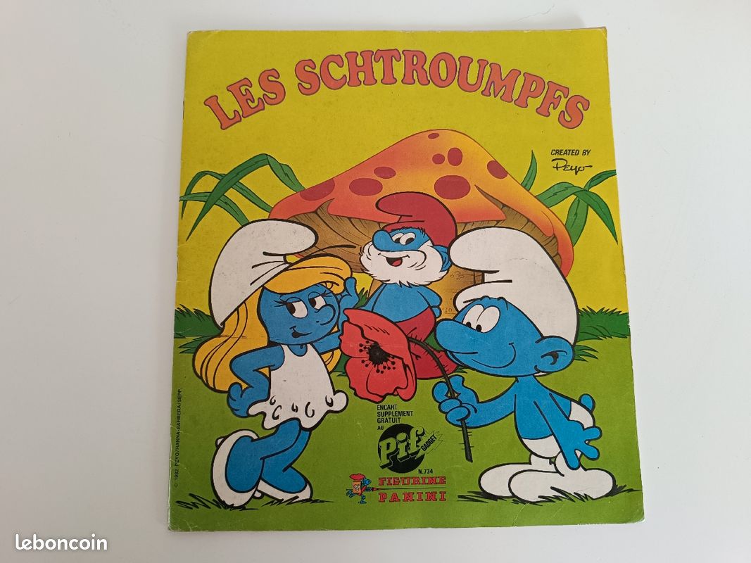 Rare vintage 1982 album panini Les Schtroumpfs supplément pif gadget (image 1)