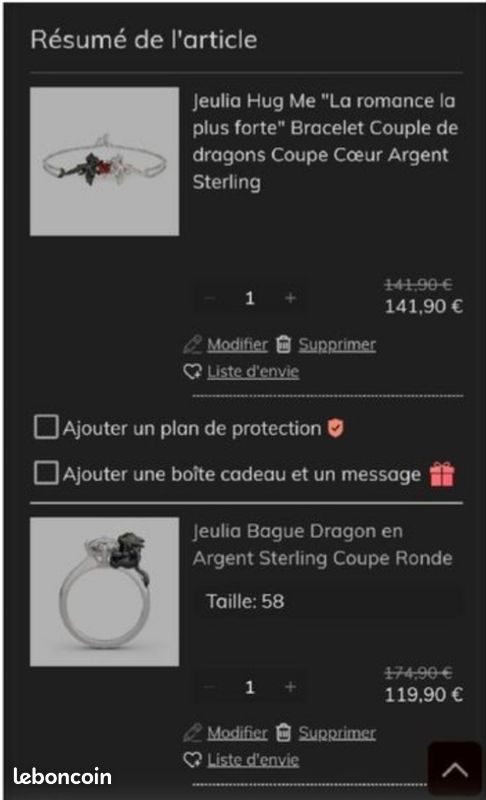 Parure bague et bracelet en argent Montres Bijoux