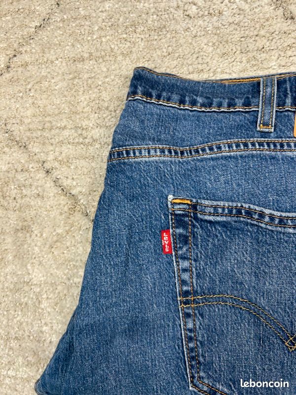 Levi's 505 Regular Straight - Taille W40 L30 - Bleu, élasthanne - Occasion Parfait état