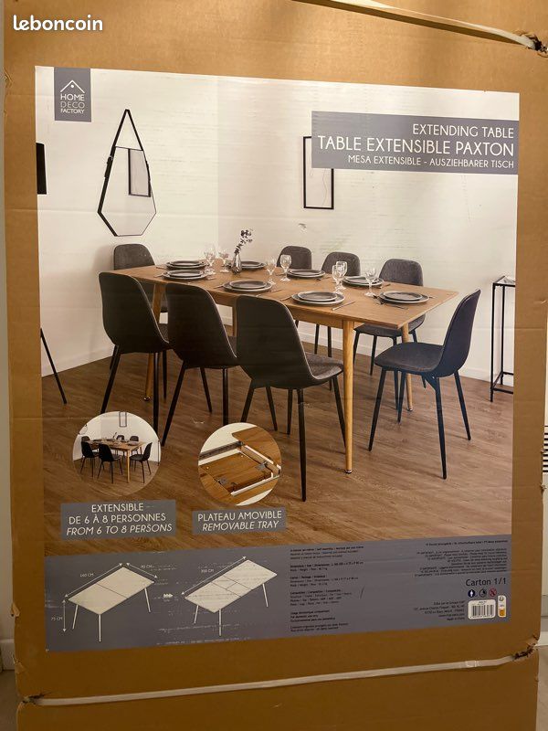 Table de salon Paxton neuve 6/8 personnes. Encore dans son emballage . Jamais montée (image 1)