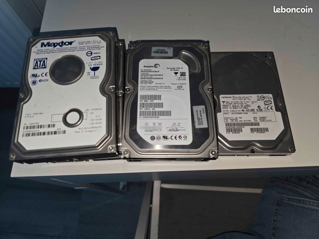 lot de 10 disques durs sata 2,5 80 gb