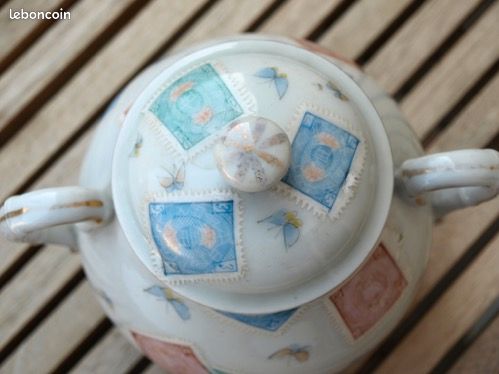 Pot couvert à anse porcelaine Asie (image 2)