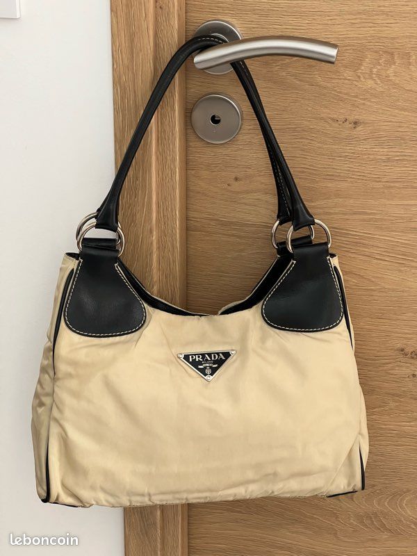 Sac « Prada Cleo », ivoire et noir (image 1)