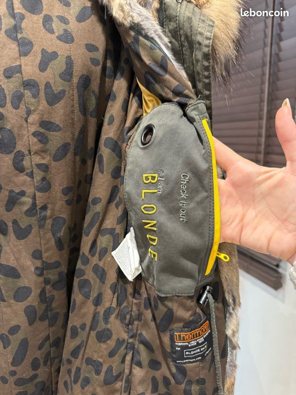 fur blonde 08 camouflage parka