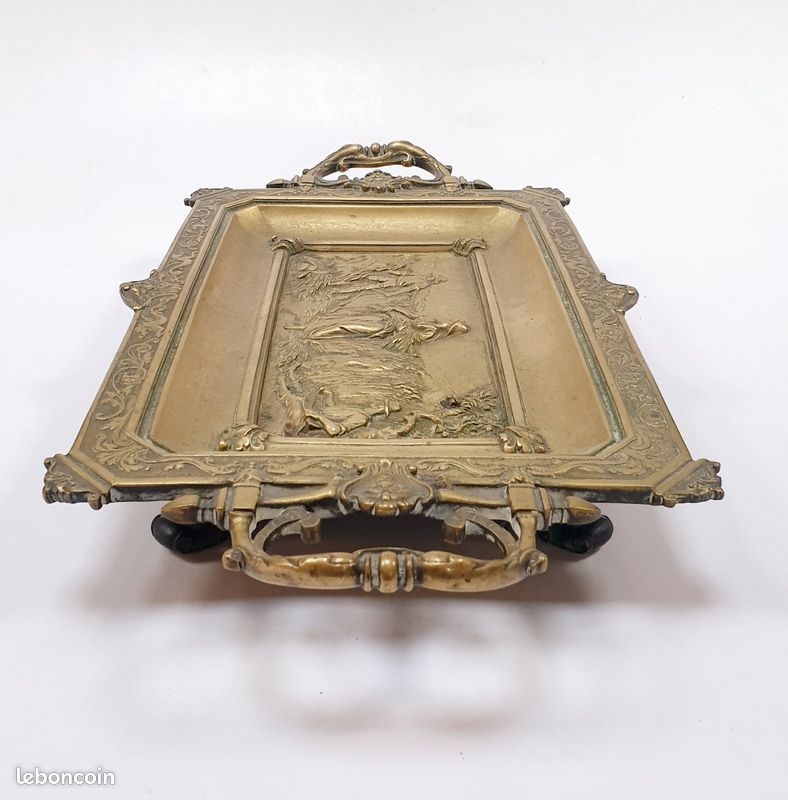 DEBUT Marcel (1865-1933) Plateau bronze Massif bas-relief Moisson Sculpture 1890 (image 12)