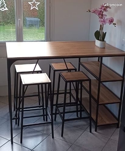 Table bar avec trois étagères (image 1)