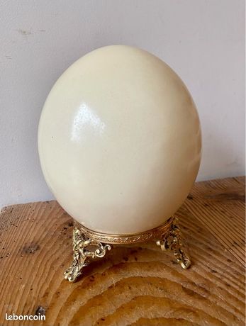 Oeuf d'Autruche Socle Laiton (XXè) H: 29 cm | Ostich Egg