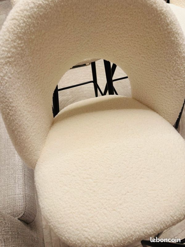Chaise laine blanche (image 3)
