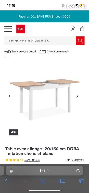 Table à manger avec rallonge - Imitation chêne gris (image 5)