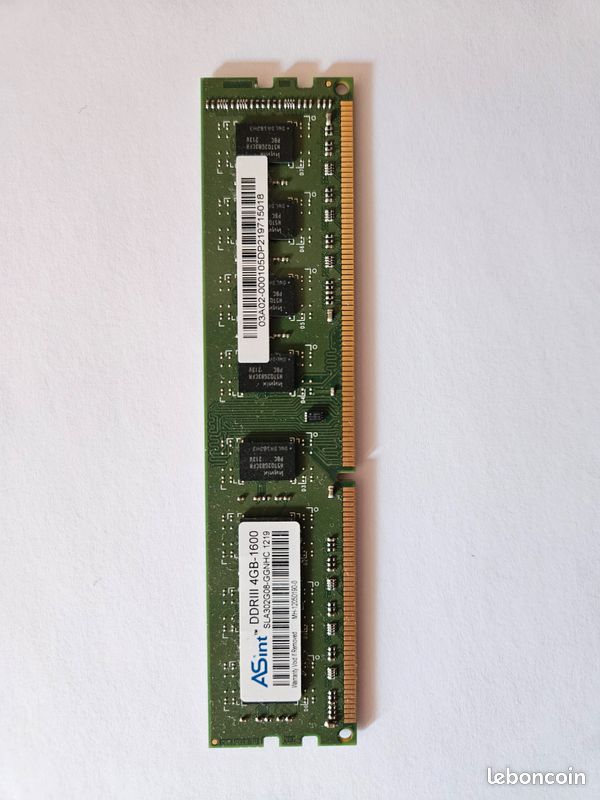 Barrette RAM ASint 4Gb DDR3 1600MHz (image 1)