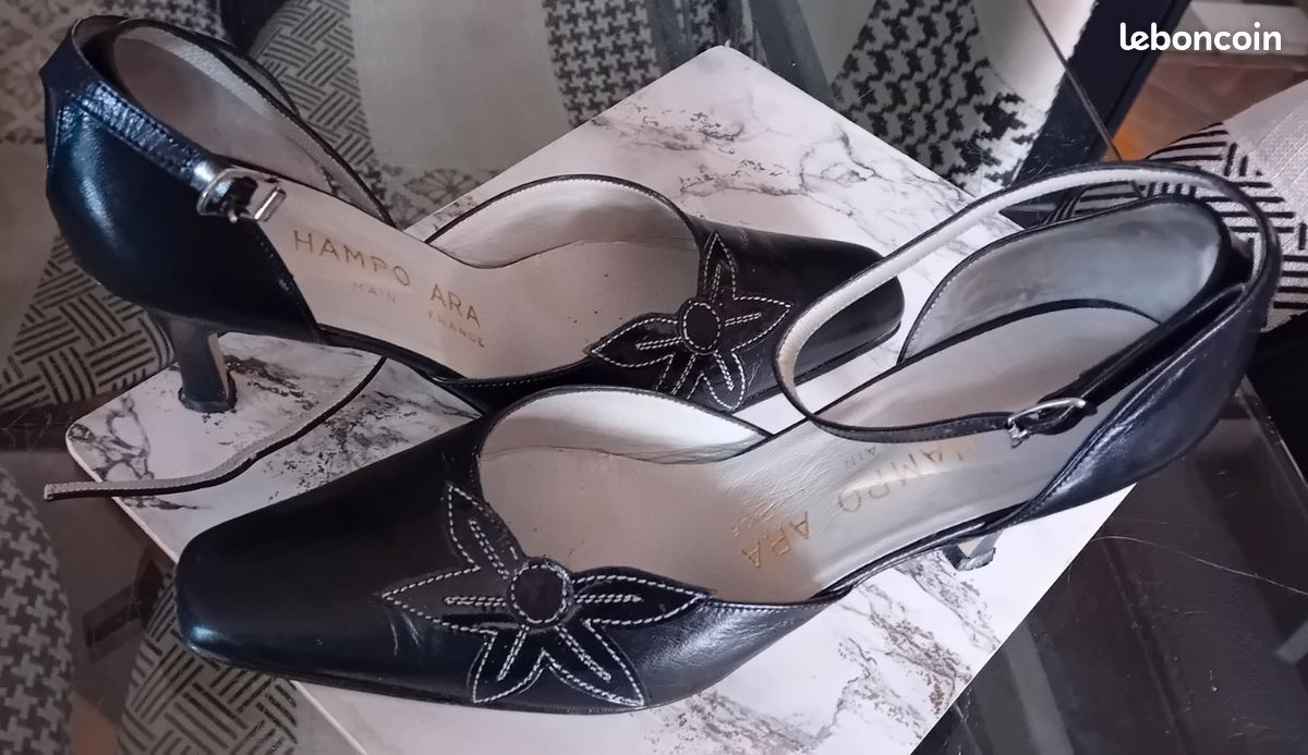 Escarpins Ara En Cuir Noir – Taille 41, Occasion Mais En Bon état