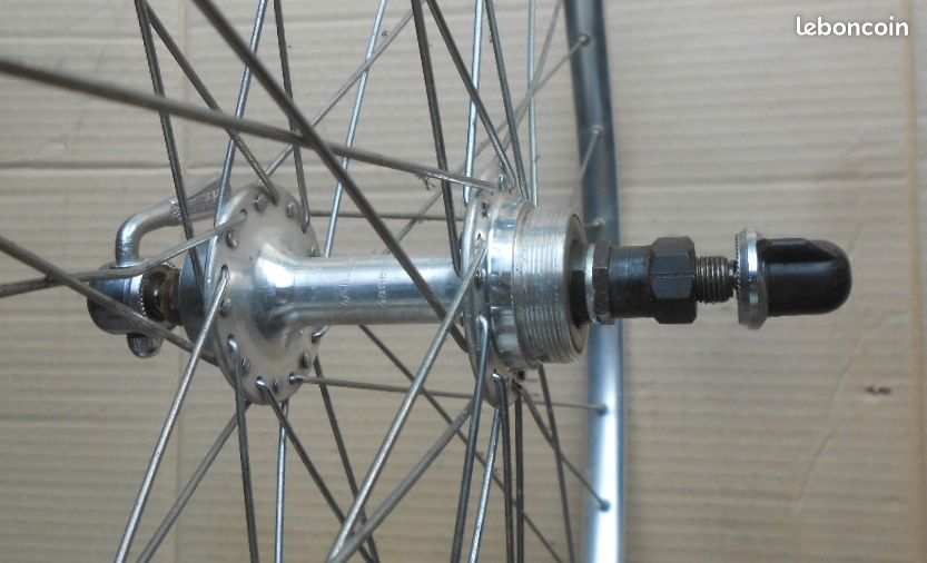 Lot 2 roue avant arriere velo course ancien 1985 (image 6)