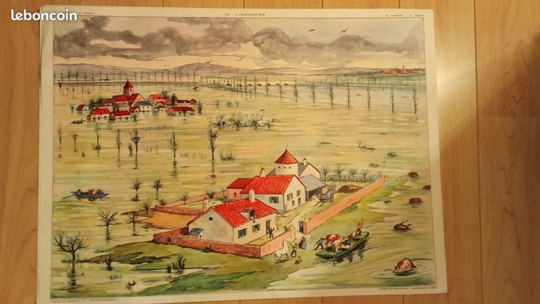 AFFICHE SCOLAIRE TABLEAUX de Géo. Rossignol n°31 L'Estuaire et n°32 L'Inondation EUR 15,00 - FR AFFICHE SCOLAIRE TABLEAUX de Géo. Rossignol n°31 L'Estuaire et n°32 L'Inondation EUR 15,00 - FR