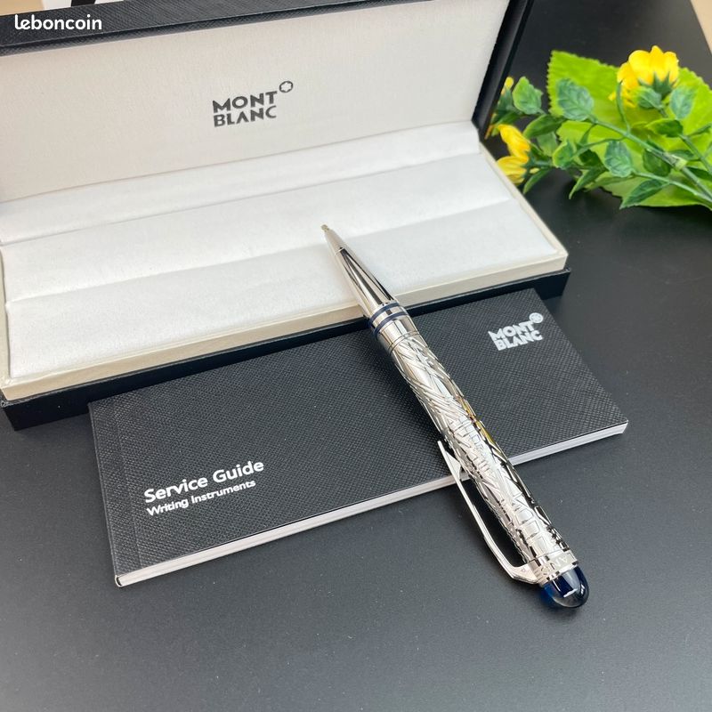 Stylo bille Montblanc Starwalker métal argenté gravé (image 2)