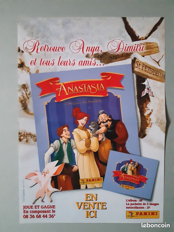 Affiche Presse publicitaire Panini Anastasia 1998 dessin animé P058 (image 1)