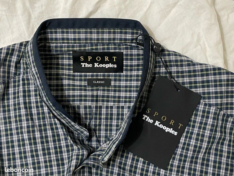 Chemise The Kooples 100% Coton Vert Foncé/Noir - Taille M (Medium) - Très Bon État Occasion