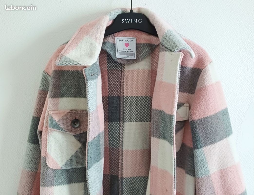 Imperméable Fille Primark Rose Avec Boutons Scintillants - Taille 10-11 Ans - Porté Une Fois