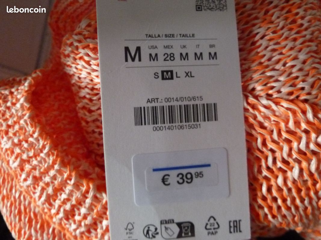 Zara Neuf Femme Orange Fluo Coupe Travail Broderie Robe avec Ceinture TAILLE S e