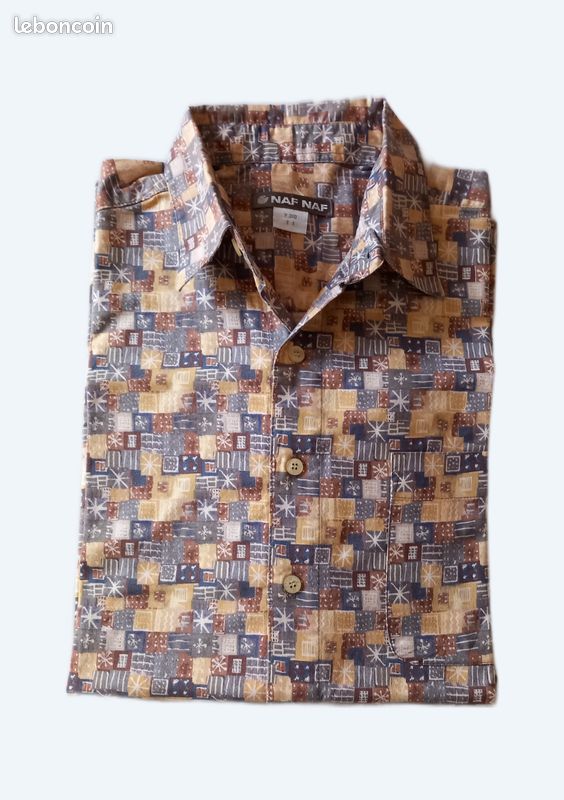 Chemise NAF NAF Taille M - Couleur Kaki - Coton Ajusté - Occasion Très Bon état