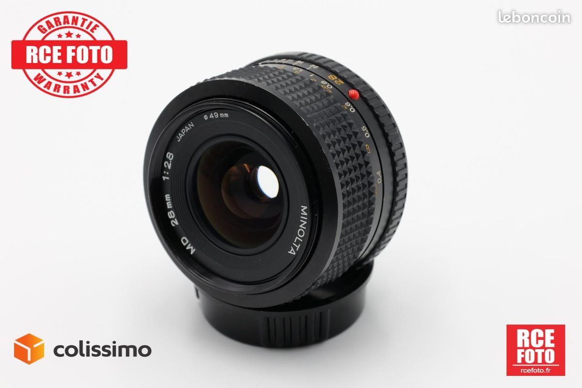 Objectif Minolta MD 28mm F/2.8 - Grand Angle Pour Monture MD, Filtre 49mm, état Comme Neuf