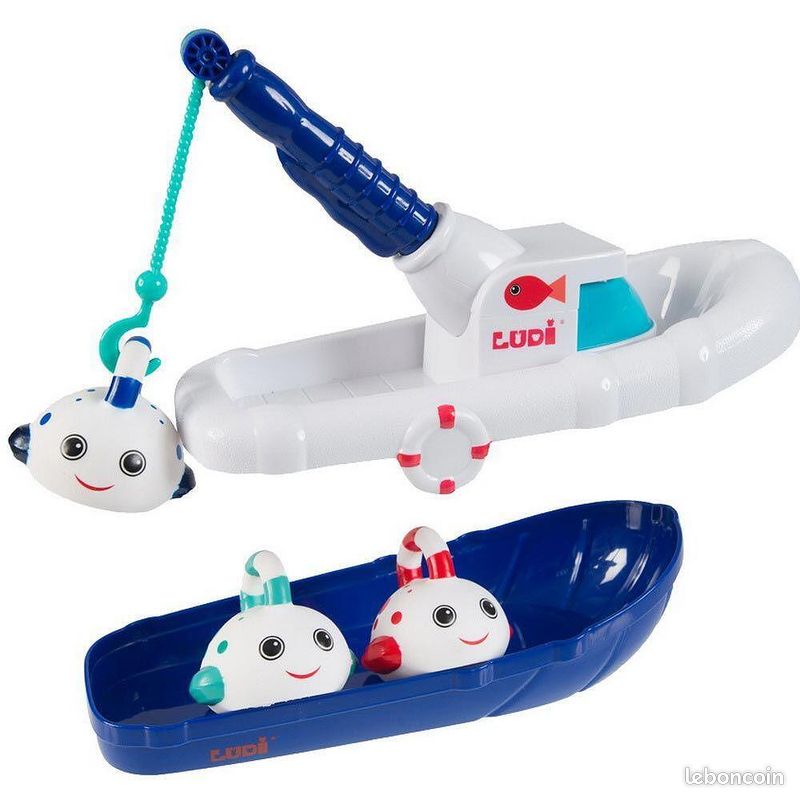 NEUF Jouet de pêche à la ligne pour le bain avec bateau inclus (image 1)