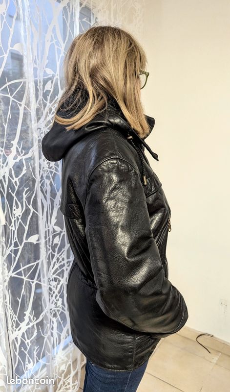 Veste Simili Cuir Femme Blouson Cuir Capuche Blouson Cuir Femme à