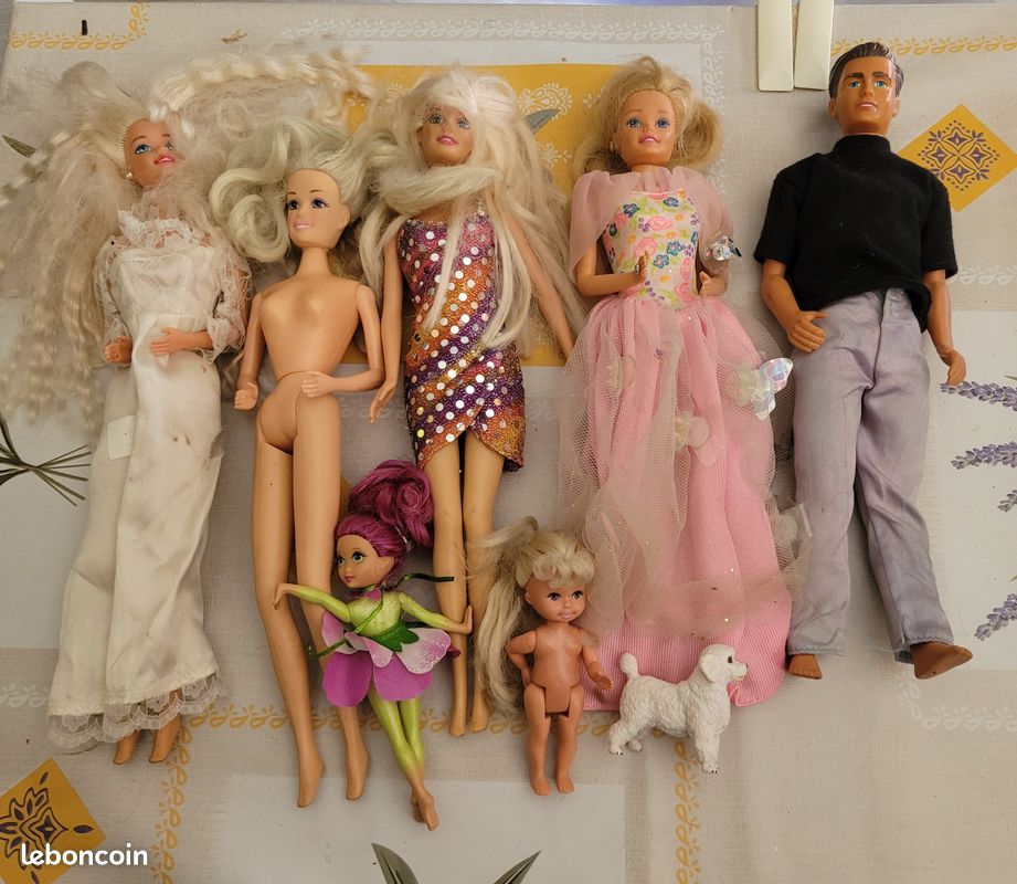 Lot 2 petites Barbie, 4 grandes, 1 Ken et 1 chien (image 2)
