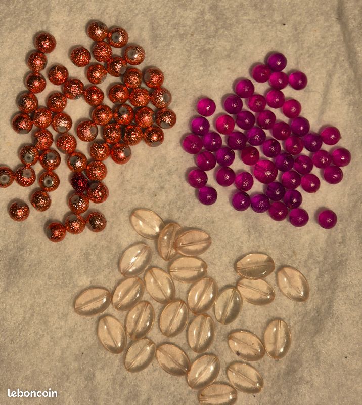 Lot De 3 Brins De Perles De Verre Givrées, Rondes, 8 Mm, 6 Mm, 4 Mm