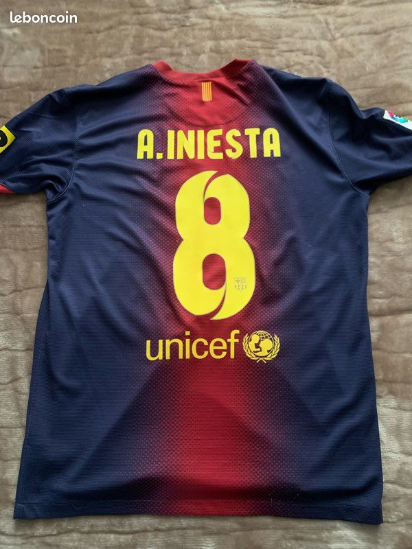 Maillot Iniesta Barcelone 2012-2013 - 3ème Maillot Noir - Nike - Taille XS