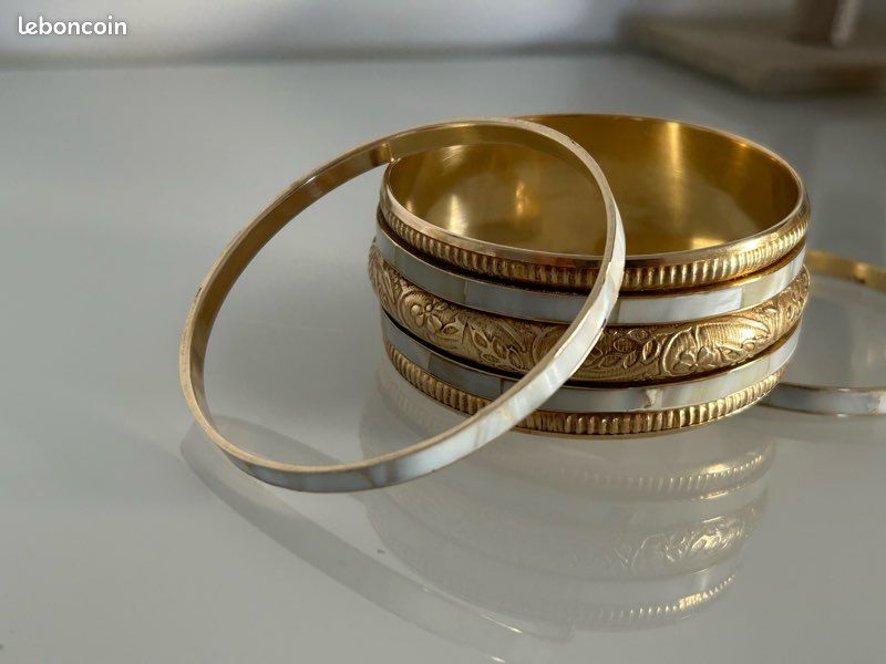Lot De Bracelets Vintage Cuivre, Laiton Et Cuir - à Porter Ou Restaurer - Lbb0182