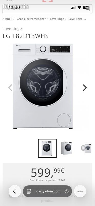 Vends lave/linge LG 8kg (image 3)