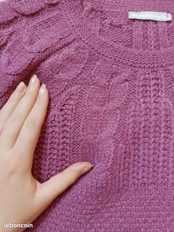 Pull bi-matière à capuche rose violet Grain De Malice | La Redoute