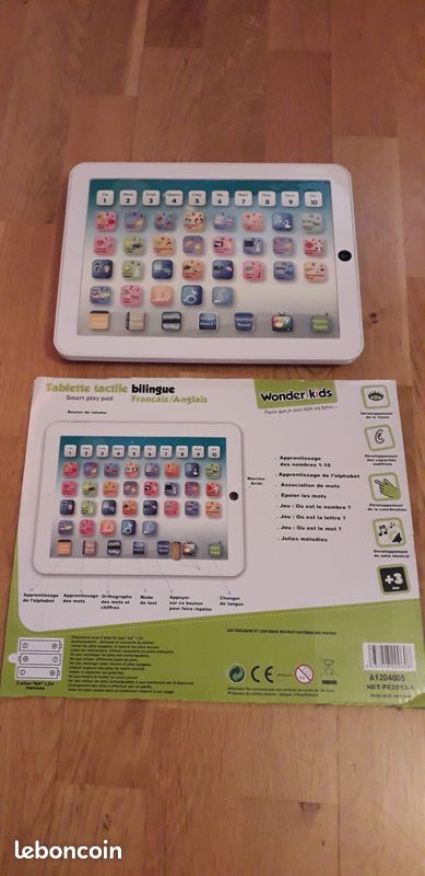 Tablette tactile bilingue Français-Anglais – Marque : Wonderkids (image 1)