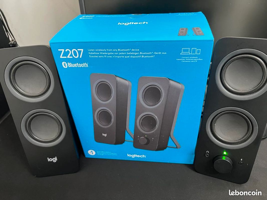 Enceintes Bluetooth Logitech Z207 - Son Stéréo 10W, Connexion Multi-Appareils, Noir
