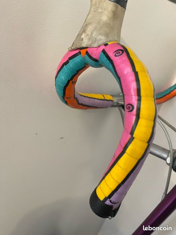 Vélo vintage cadre léger sur mesure selle Brooks guidoline multicolore (image 5)