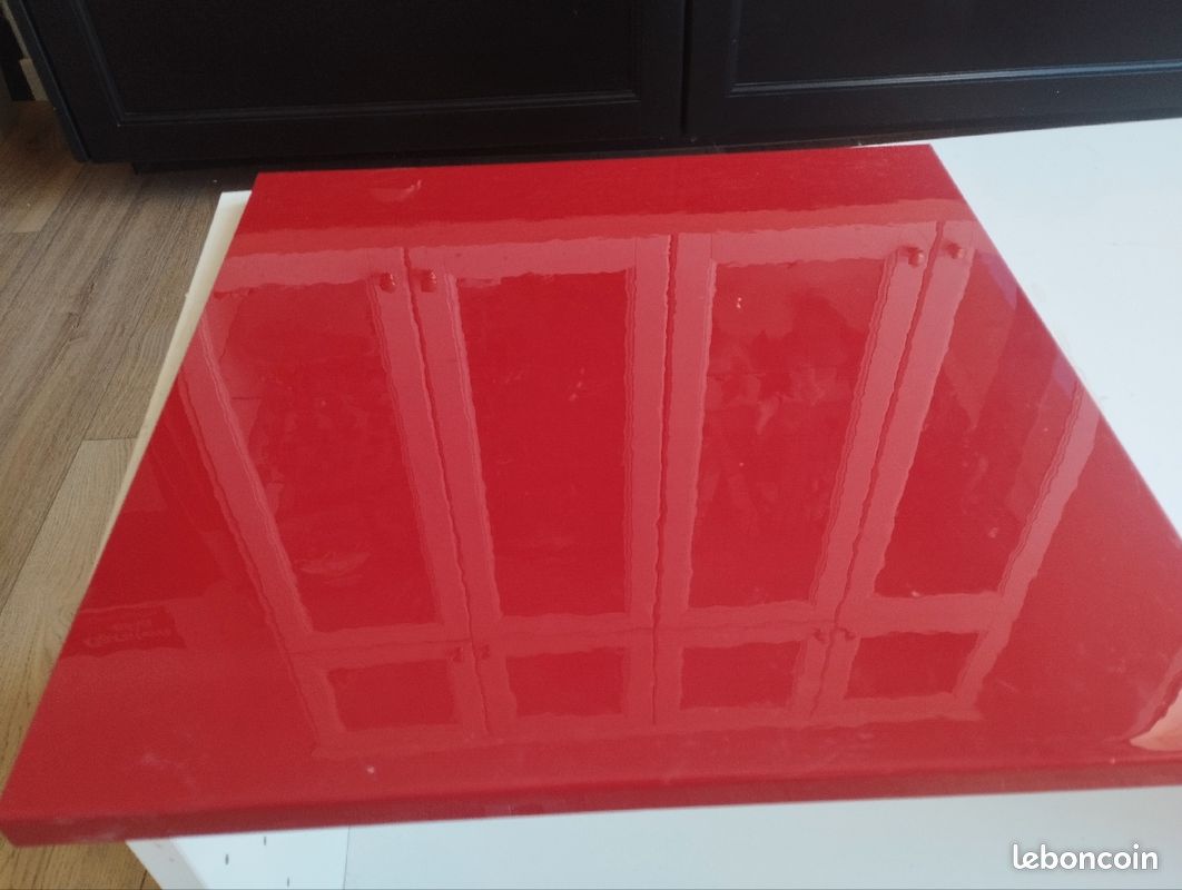 Porte façade de tiroir rouge verni Ikea pour caisson metod (image 6)