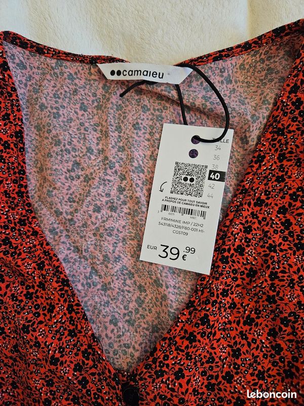 Robe Pull Camaïeu Grise Taille 36 - Mi-manches, Col V - En Acrylique - Occasion Très Bon état