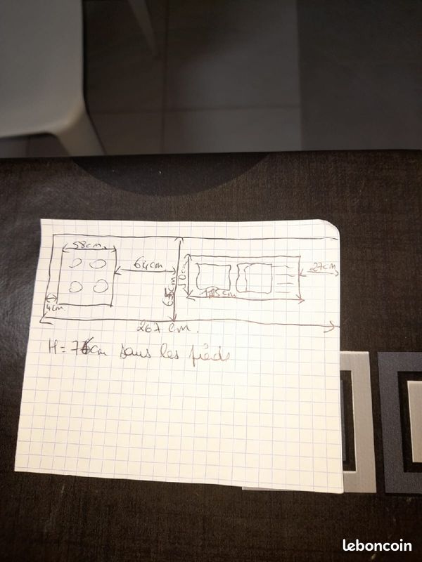 NEUF - Plan de travail en aggloméré gris (image 7)