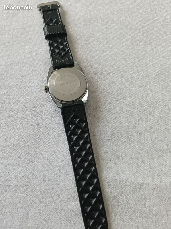 Montre Mécanique De Plongée Kelton 25 Mètres - Occasion à L'arrêt - Noir Acier - Rayures